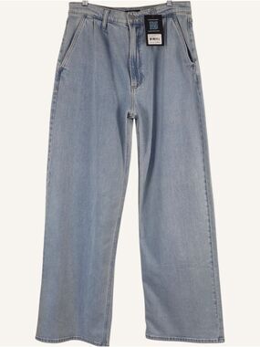 Silver Jeans Pleated High Rise Wide Leg Trouser Jeans 27x32 NWT Del Mar